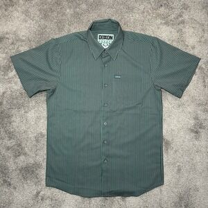 Dixxon Shirt Mens Small Green The Benny Triple Stripe Button Up Casual